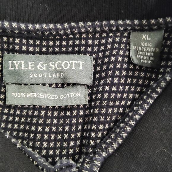 Lyle & Scott Black White Short Sleeve Collar Golf Performance - Picture 6 of 6